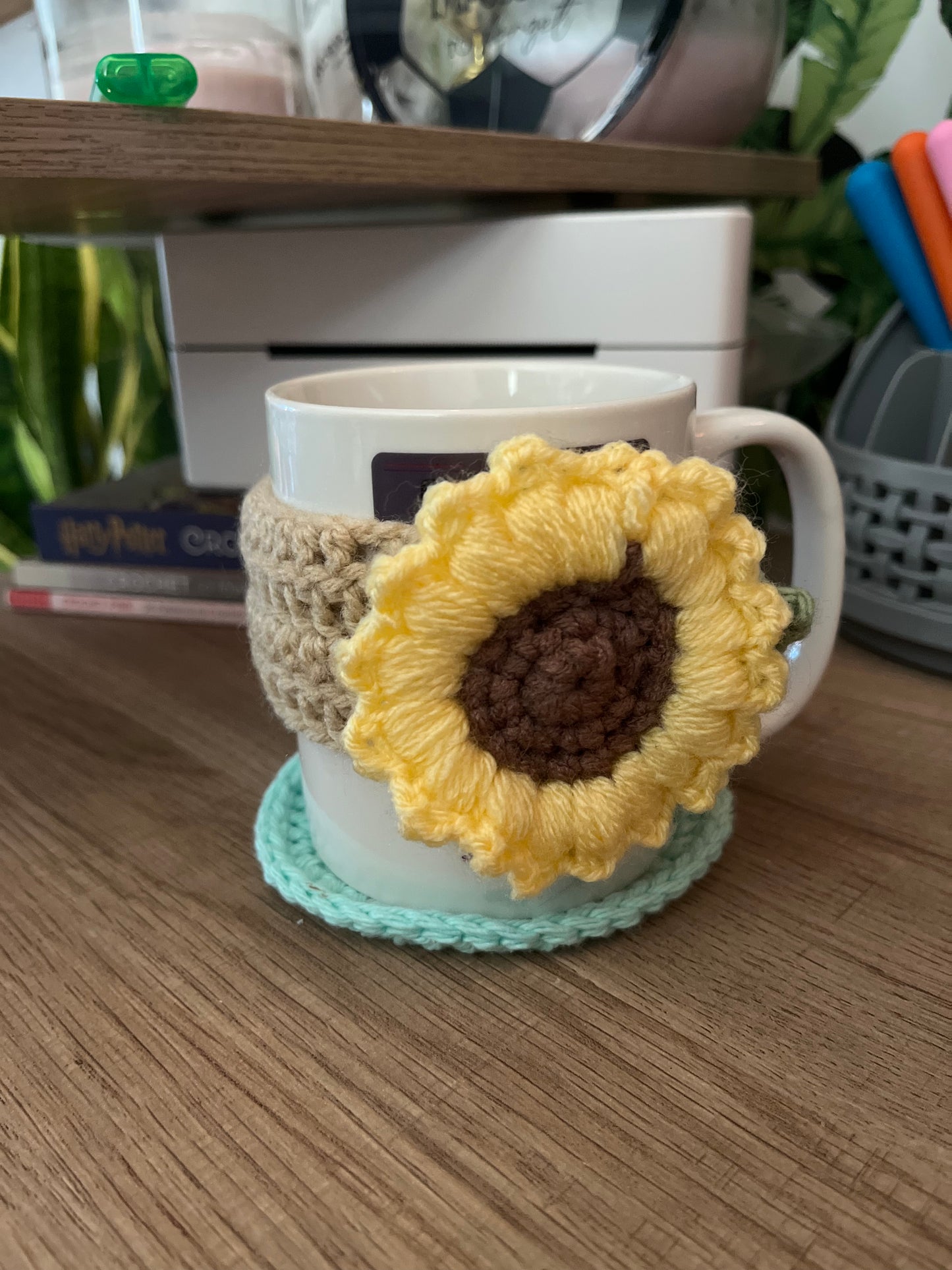 Sunflower mug cozy